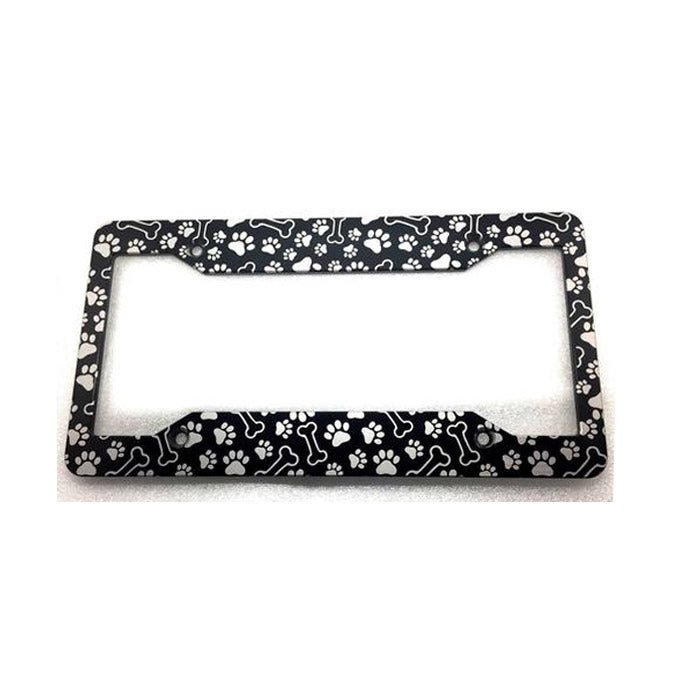 Dog Bones & Paws Billet Aluminum License Plate Frame