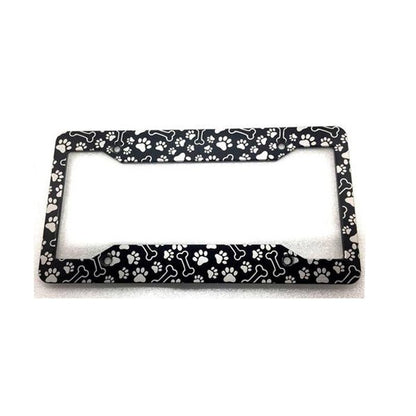 Dog Bones & Paws Billet Aluminum License Plate Frame