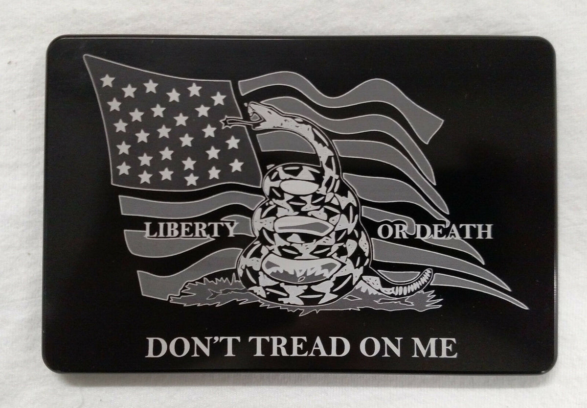 Don't Tread On Me American Flag Laser Engraved Billet Aluminum Hitch Cover
