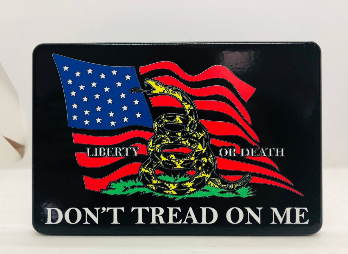 American Flag Don't Tread on Me Liberty or Death Full Color Billet Aluminum Hitch Cover