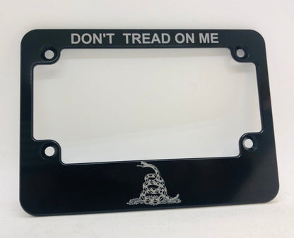 Don’t Tread On Me Gadsden Flag Billet Aluminum Motorcycle License Plate Frame