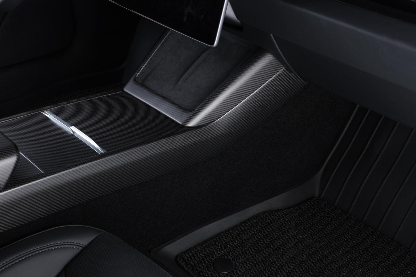 Dry Carbon Fiber 3-Piece Center Console Cover for Tesla Model 3 Highland (Matte)