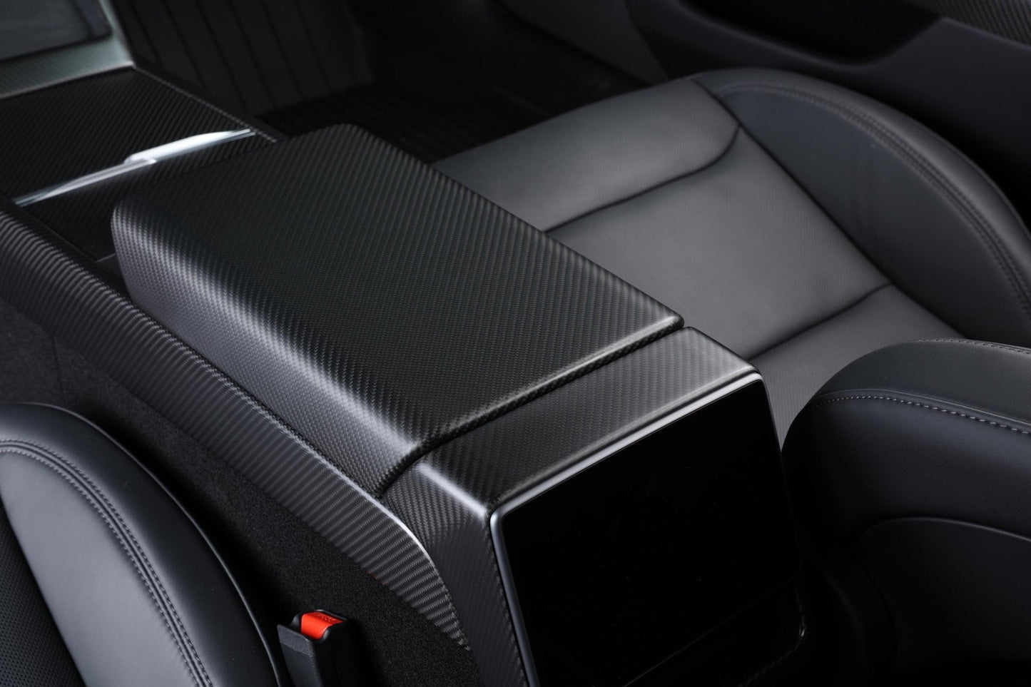 Dry Carbon Fiber Armrest Cover for Tesla Model 3 Highland (Matte)