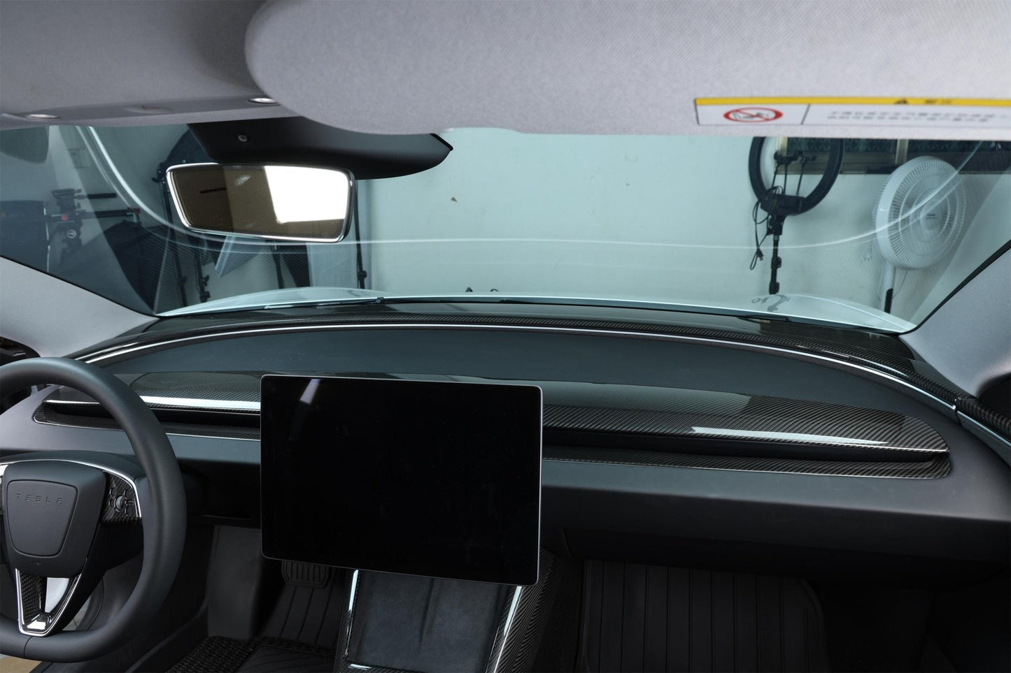 Dry Carbon Fiber Dash Upper Cover for Tesla Model 3 Highland (Gloss)