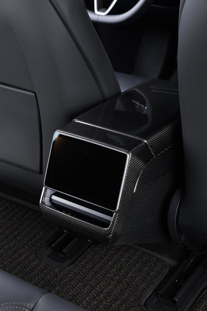 Dry Carbon Fiber Rear Display Frame for Tesla Model 3 Highland (Gloss)