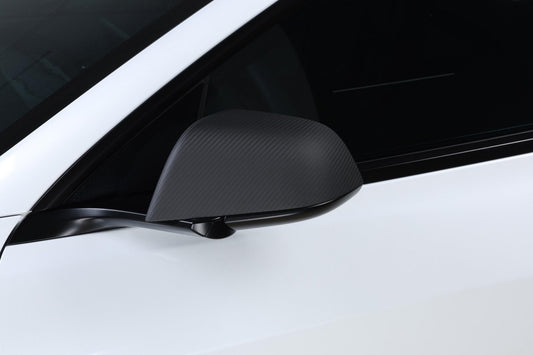 Dry Carbon Fiber Side Mirror Covers for Tesla Model 3 Highland (Matte)