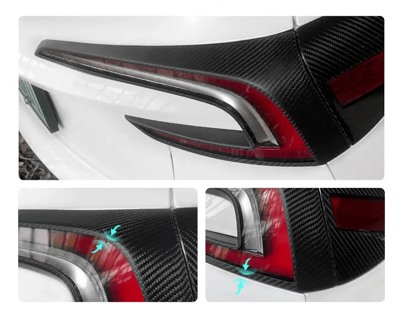 Dry Carbon Fiber Tail Light Cover for Tesla Model 3 Highland (2 pcs)