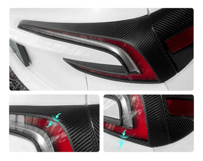 Dry Carbon Fiber Tail Light Cover for Tesla Model 3 Highland (2 pcs)