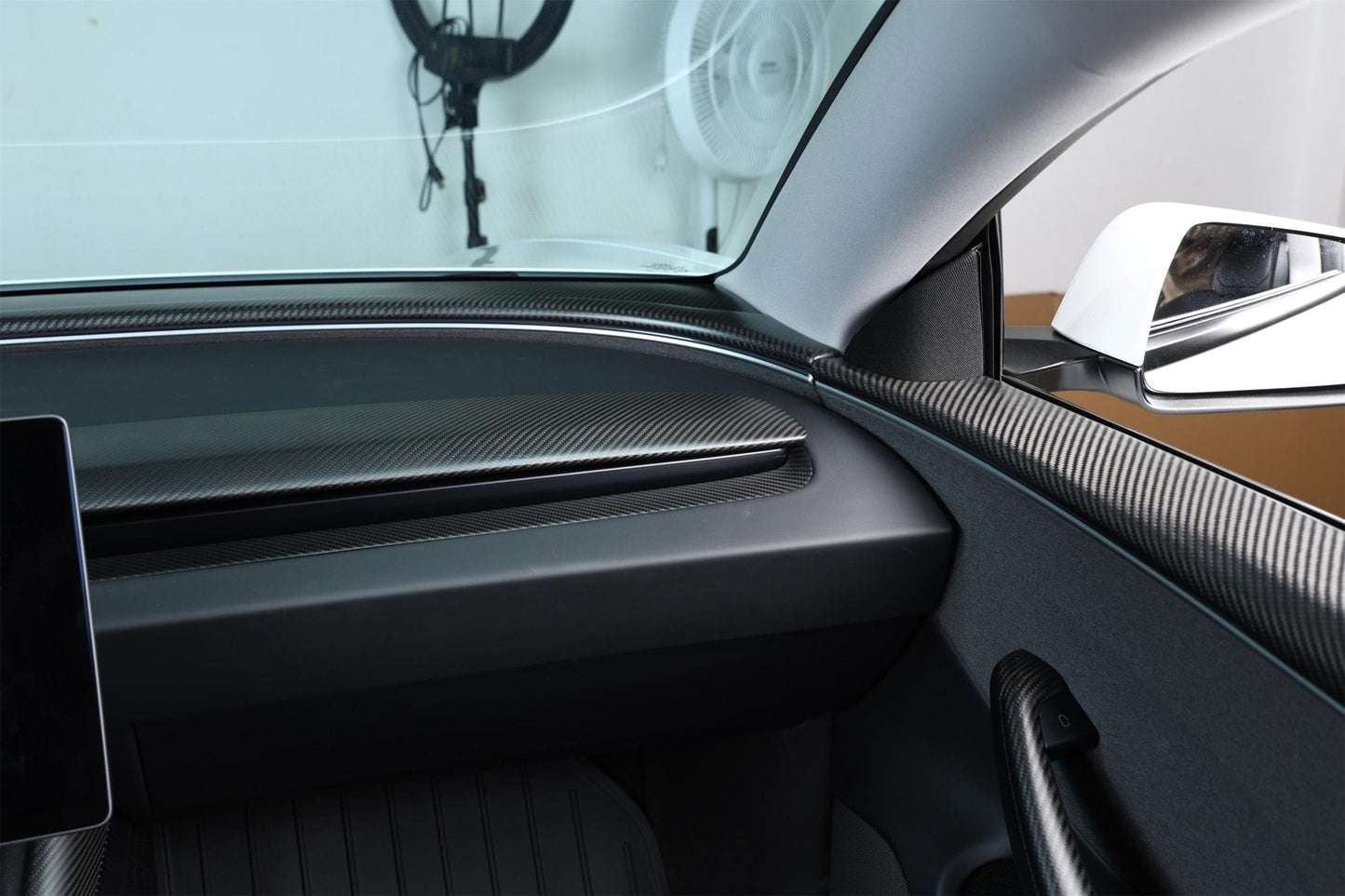 Dry Carbon Fiber Upper Dash Cover for Tesla Model 3 Highland (Matte)