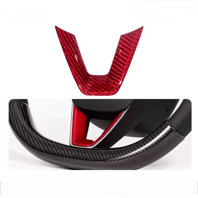 TESERT Dry Carbon Fiber Steering Wheel V-Cover for Model 3 Highland & Y Juniper