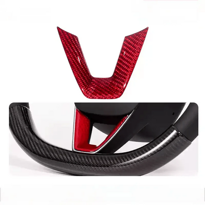 TESERT Dry Carbon Fiber Steering Wheel V-Cover for Model 3 Highland & Y Juniper