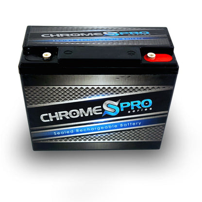 CHROME PRO BATTERY 12V 18AH Sealed Lead Acid (SLA) Battery - T6 Terminals CP-S00254