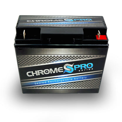 CHROME PRO BATTERY 12V 18AH Sealed Lead Acid (SLA) Battery - T3 Terminals CP-S00003