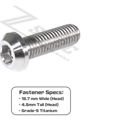 ZSPEC M8-1.25x25mm Dress Up Bolts® Fastener, Angled Head, Titanium Grade-5, Per Each