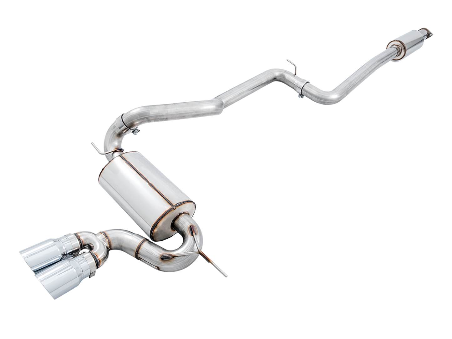 AWE Tuning Touring Edition Cat-back Exhaust for Ford Focus ST - Resonated - Chrome Silver Tips 3020-32038