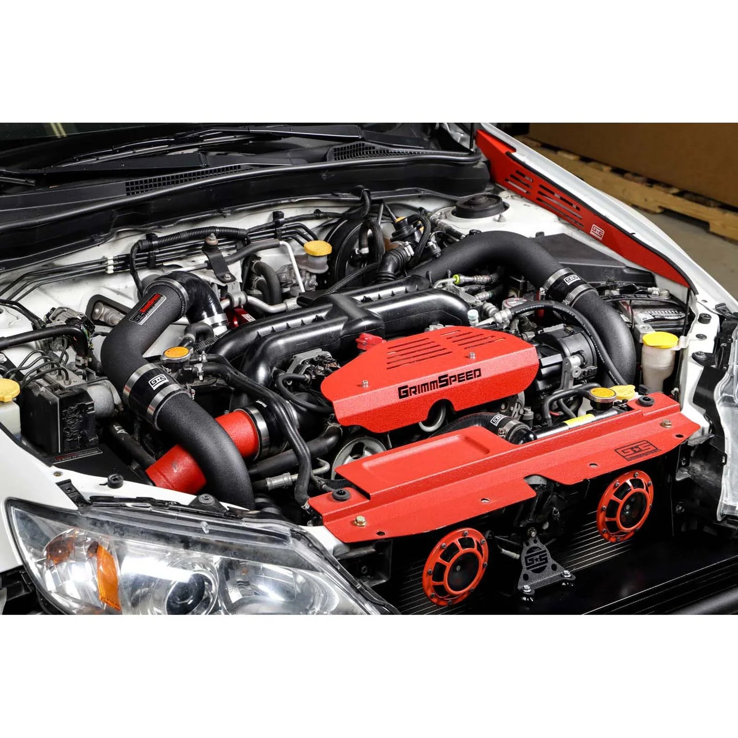 GrimmSpeed Front Mount Intercooler Kit - Black Core with Black Piping - 2008-14 Subaru WRX GRM090252