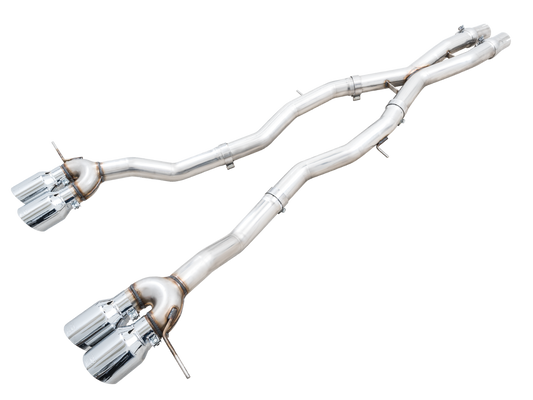 AWE Tuning Track Edition Catback Exhaust for BMW G8X M3/M4 - Chrome Silver Tips 3020-43482