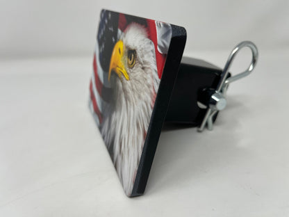 Eagle American Flag Full Color Hitch Cover