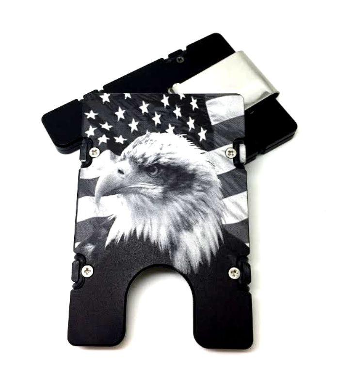 Eagle with American Flag - BilletVault Aluminum Wallet