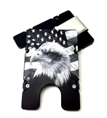 Eagle with American Flag - BilletVault Aluminum Wallet