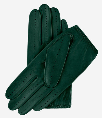 Alessa (hunter) - Classic Italian lambskin leather driving gloves