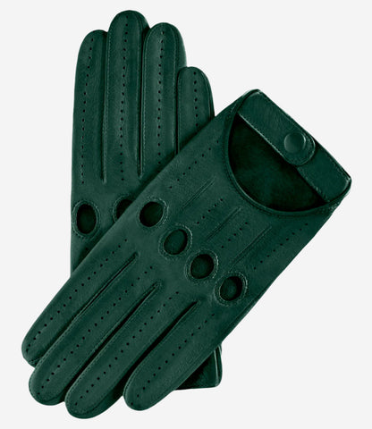 Alessa (hunter) - Classic Italian lambskin leather driving gloves