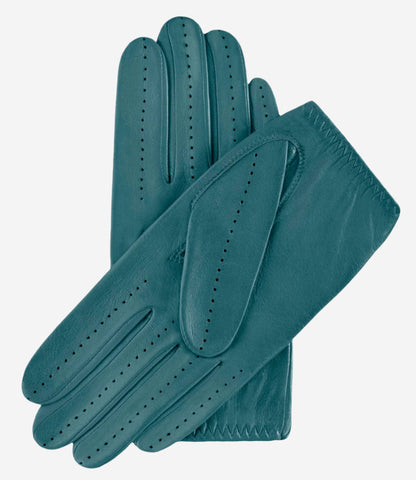 Alessa (sage) - Classic Italian lambskin leather driving gloves