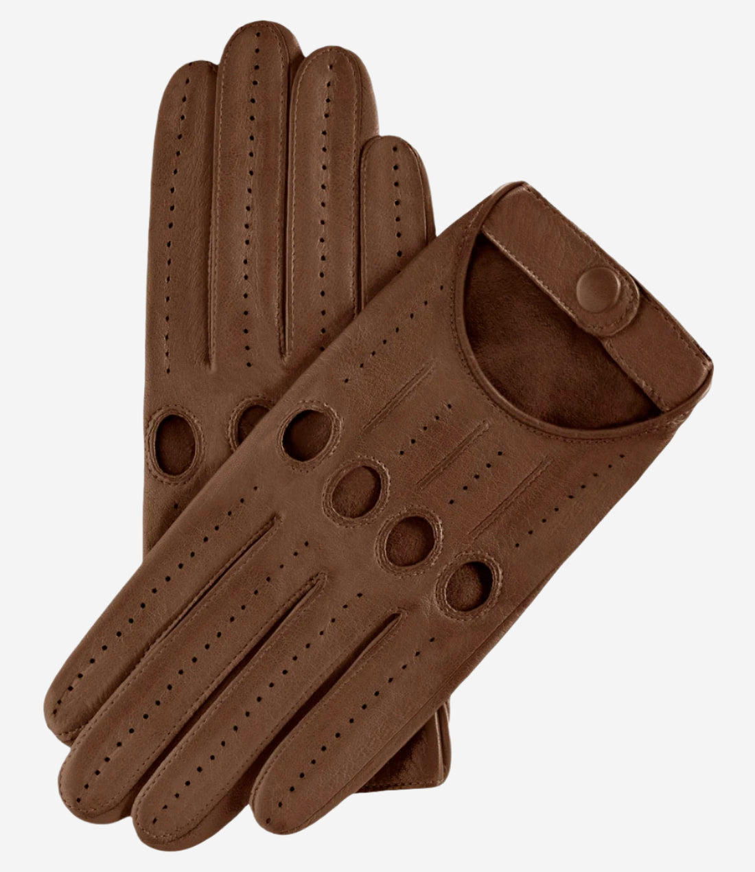 Alessa (Taupe) - Classic Italian lambskin leather driving gloves