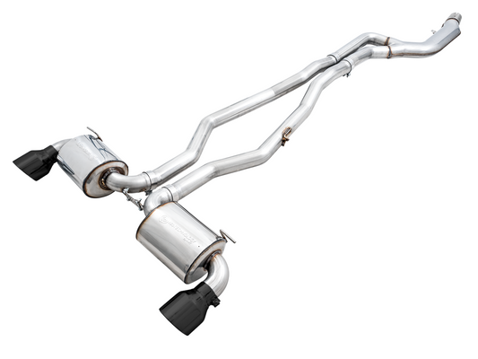 AWE Tuning Non-Resonated Touring Edition Exhaust for A90 Supra - 5" Diamond Black Tips 3020-33072