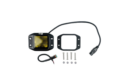 DV8 Offroad 3-Inch Elite Series LED Amber Flush Mount Pod Light BE3FMW40W-A