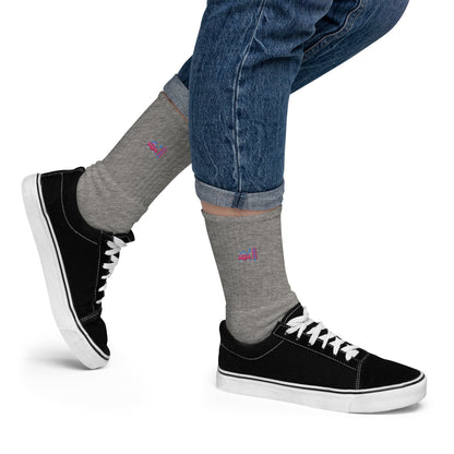 Go Outside Van & Moon Embroidered Socks