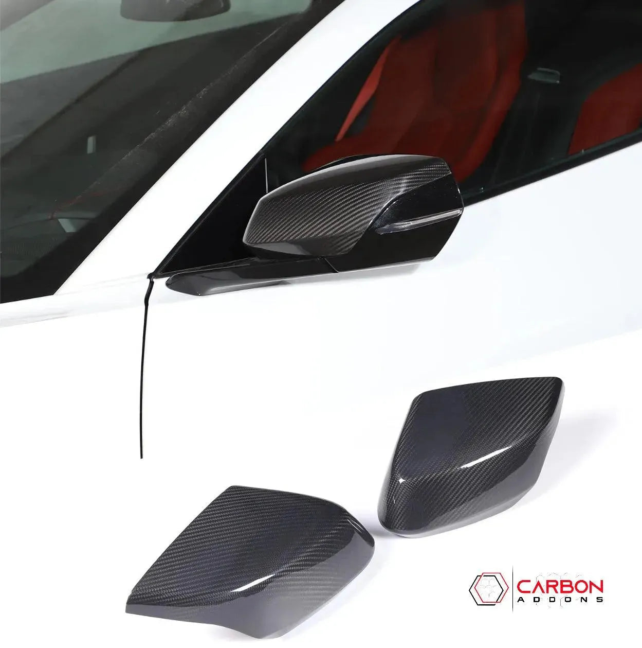 C8 Corvette Real Carbon Fiber Exterior Mirror Covers | Exterior Upgrade (2020–2026)