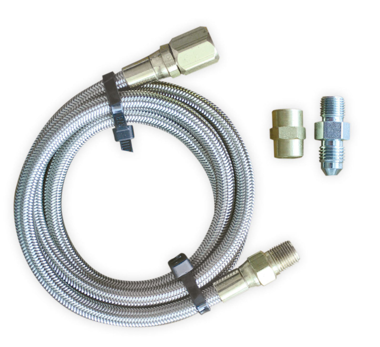 Longacre Steel braided gauge line - 36" with block fitting 52-45030