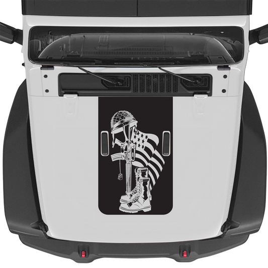 Fallen Soldier Tribute Blackout Hood Graphic