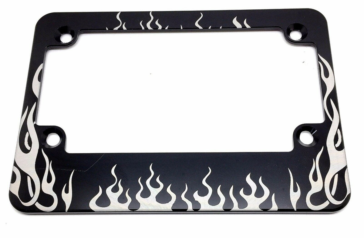 Flame Design Billet Aluminum Motorcycle License Plate Frame