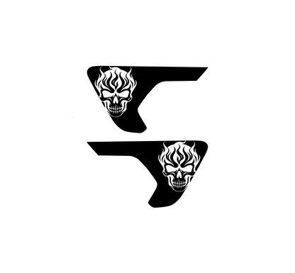 Flame skull vent decals