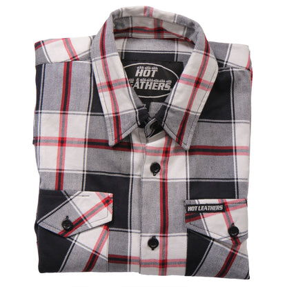 Hot Leathers Men's 'Chrome Riot' Mult/Color Cotton Flannel Shirt - Button Front - Riding/Casual/ Work Wear - FLM2003