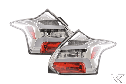 Ford Focus 3 (C346) Chrome Clear LED Lightbar Taillights Set (2010-2014)