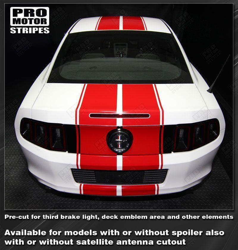 Ford Mustang 2005-2009 & 2013-2017 Pre-cut Over-The-Top Double Rally Stripes