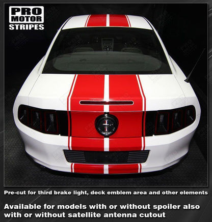 Ford Mustang 2005-2009 & 2013-2017 Pre-cut Over-The-Top Double Rally Stripes