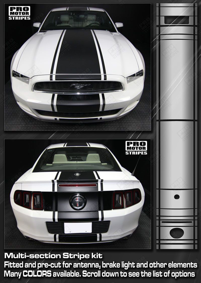 Ford Mustang 2005-2009 & 2013-2017 Pre-cut Top Rally Stripe Kit Decals