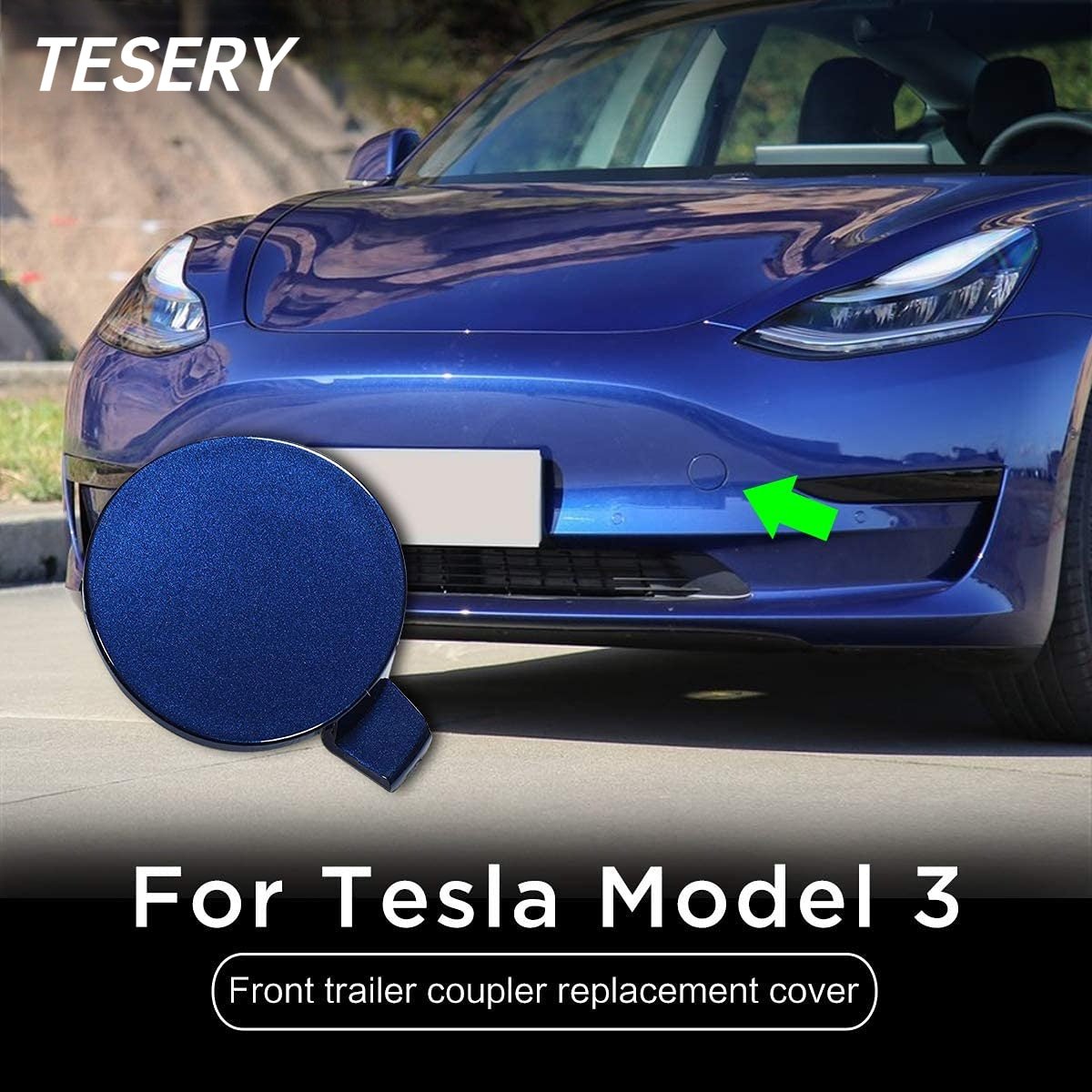 Front Bumper Tow Hole Tow Hitch Cover OEM for Tesla Model 3