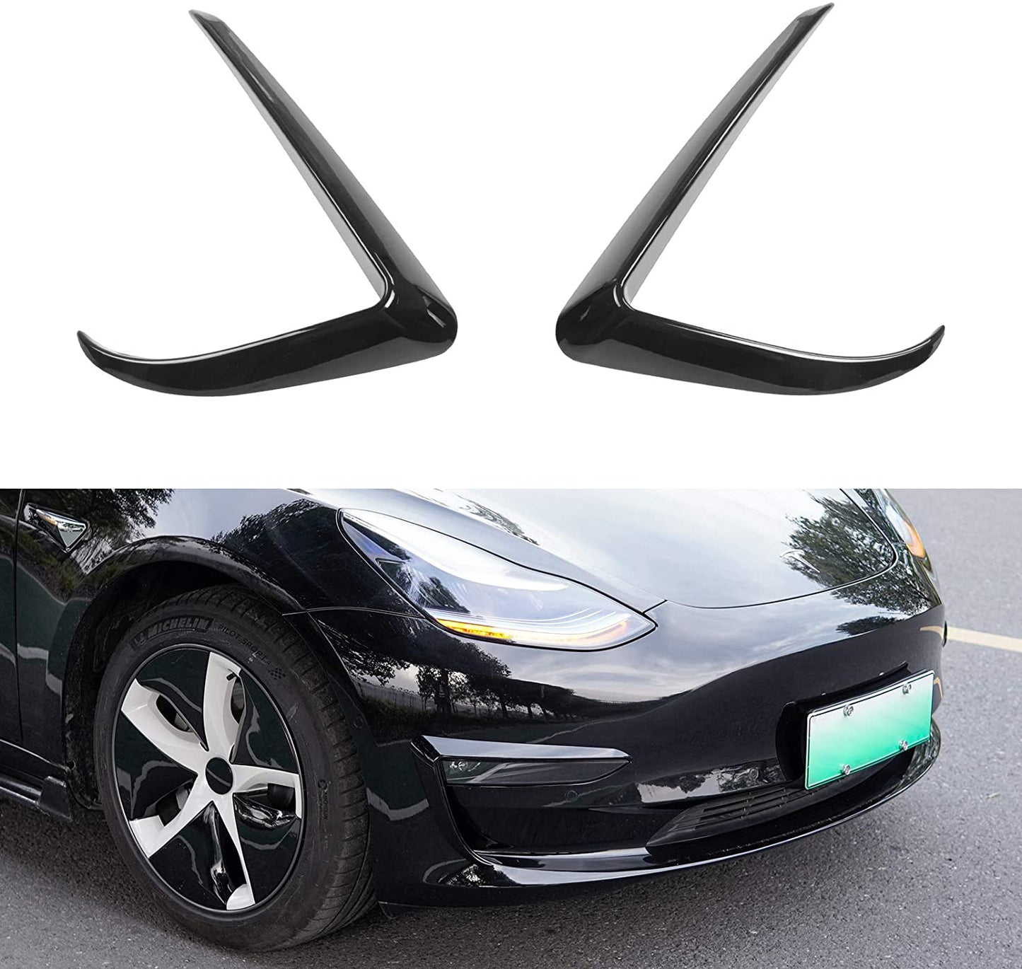Front Fog Light Eyebrow Trim for Model 3/Y | 4 Finishes | 2-Pack