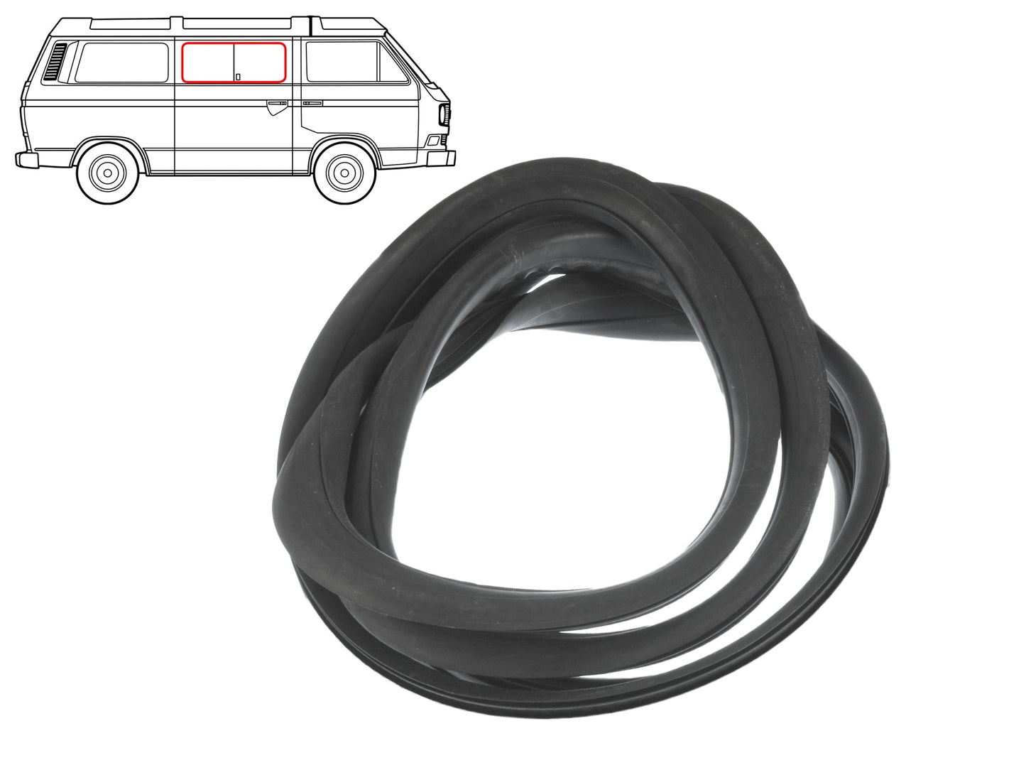 Middle Side Window Seal - Passenger Side (w/o Groove)