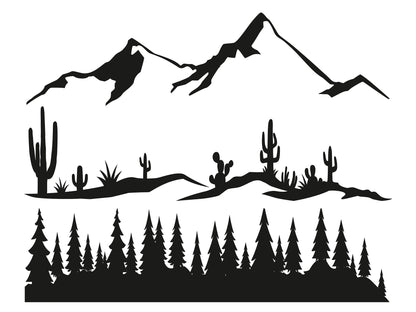 Scenic Vinyl Decals (Mountain/Desert/Forest)