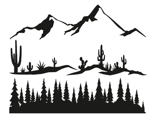 Scenic Vinyl Decals (Mountain/Desert/Forest)