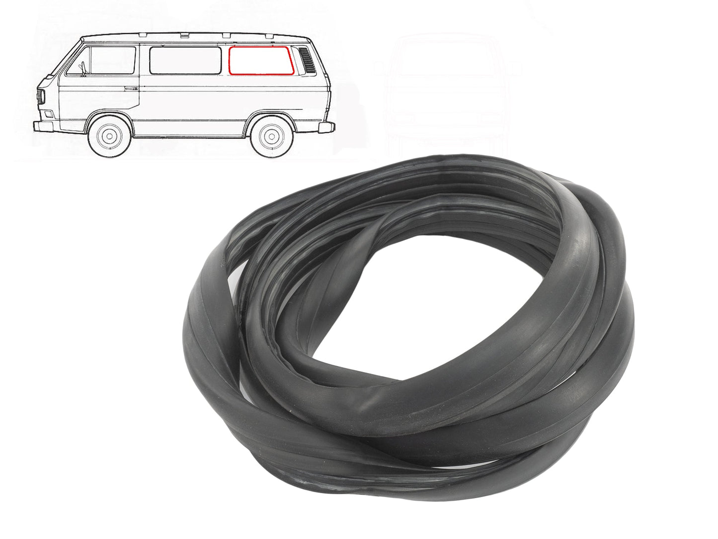 Rear Side Window Seal without Groove [Vanagon]