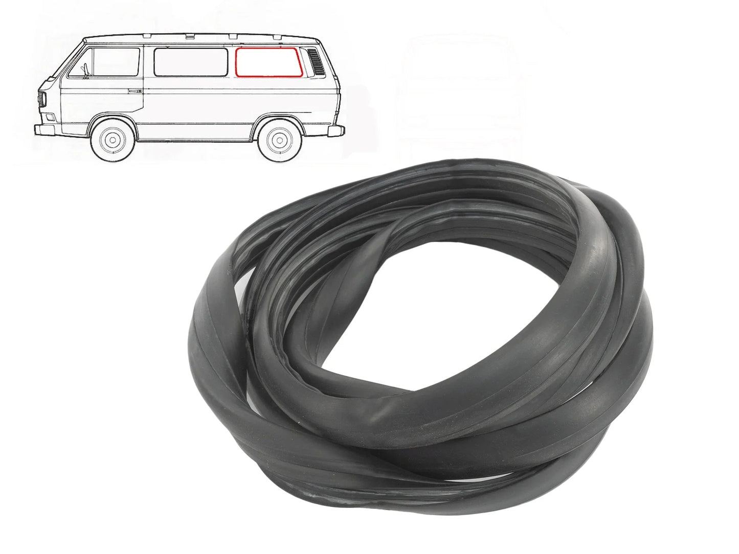Rear Side Window Seal without Groove [Vanagon]