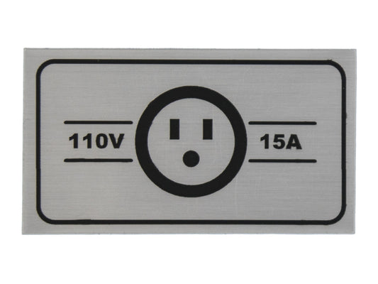 110V/15A Hook-up Decal