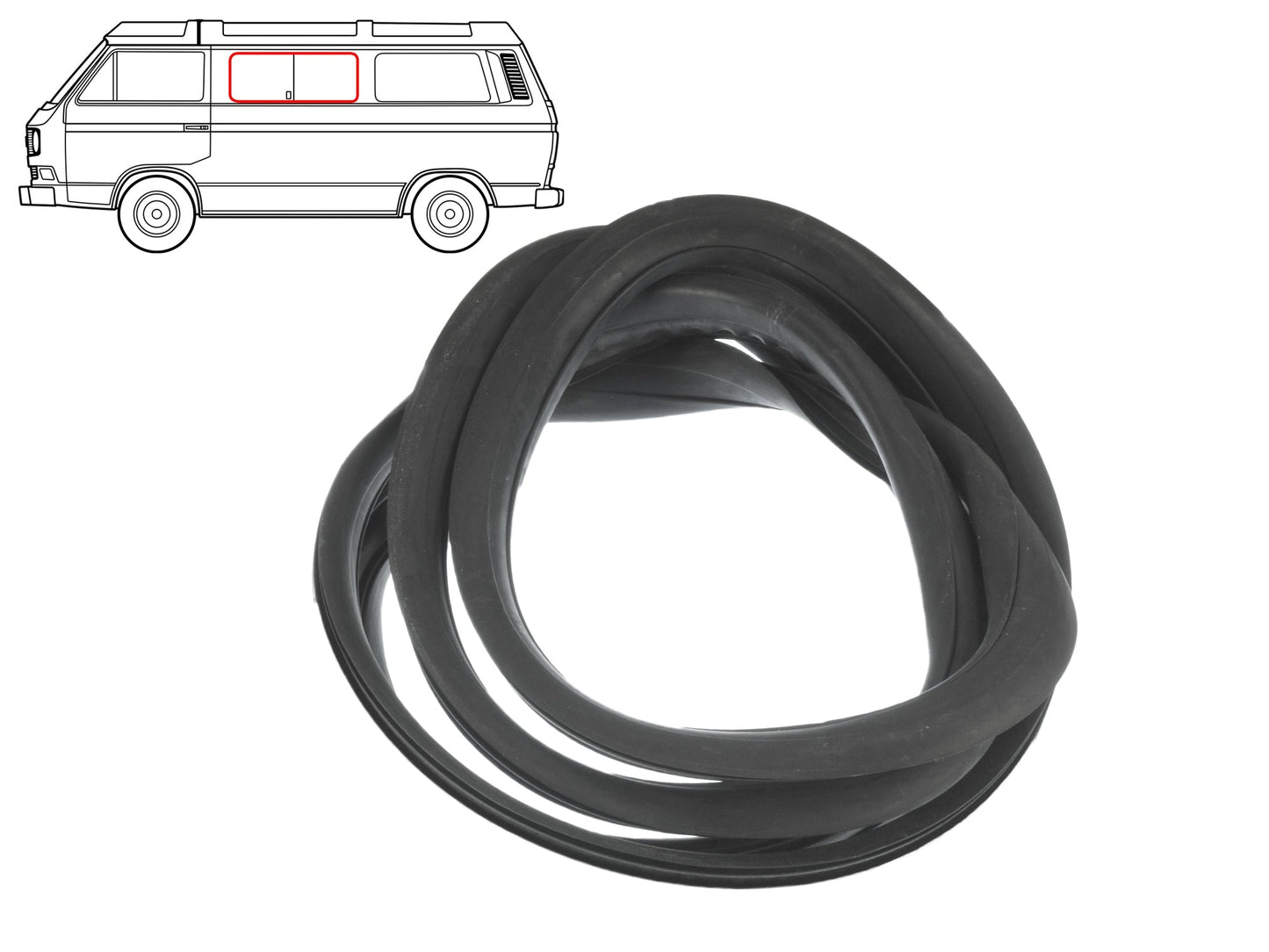Window Seal without Groove (L/R Middle Side) [Vanagon]